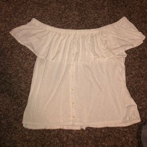American Eagle off the shoulder cream shirt